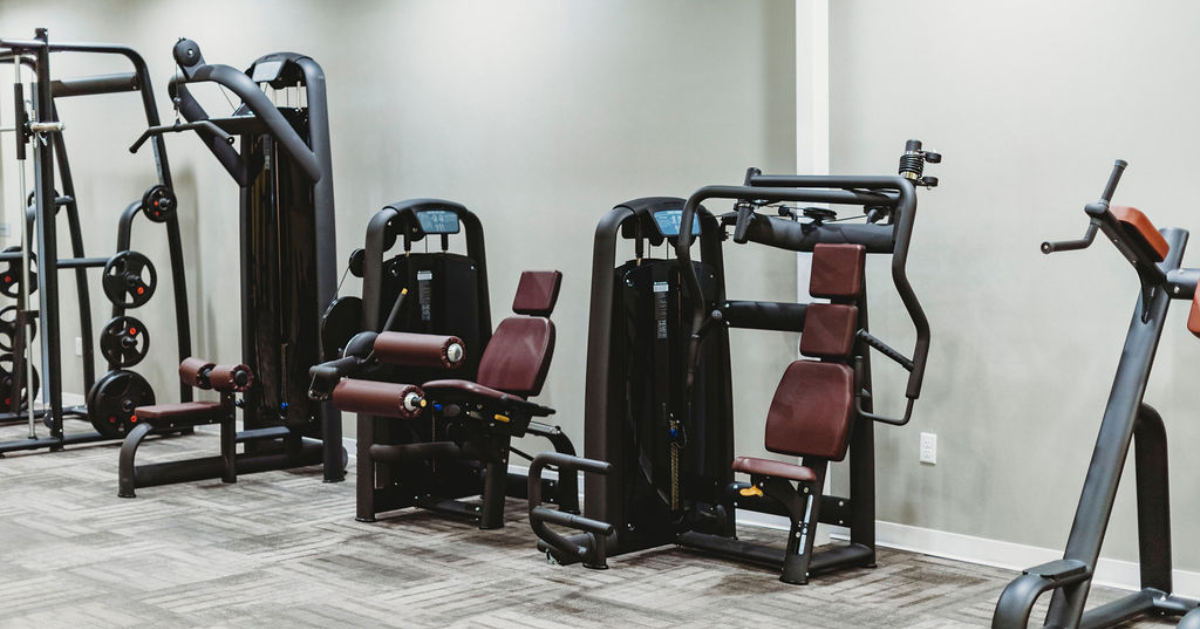 24/7 Gym at The Pulse OKC apartments in downtown Oklahoma City.