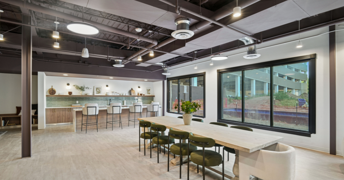 Coworking Spaces at The Pulse OKC apartments in downtown Oklahoma City.