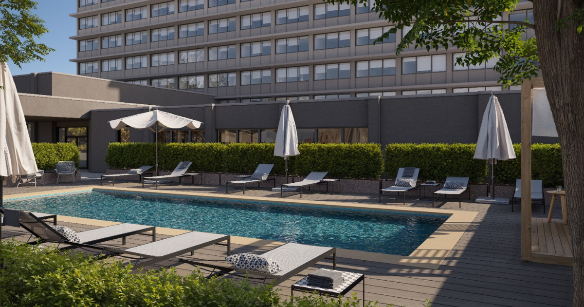 Resort-Style Pool at The Pulse OKC apartments in downtown Oklahoma City.